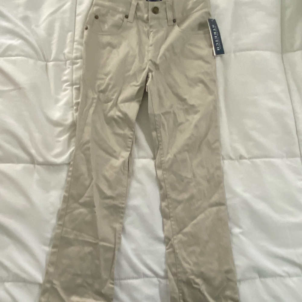 Ralph Lauren Girls Khaki Size 7 Pants Zipper - 5 Pockets- NWT - Picture 3 of 11